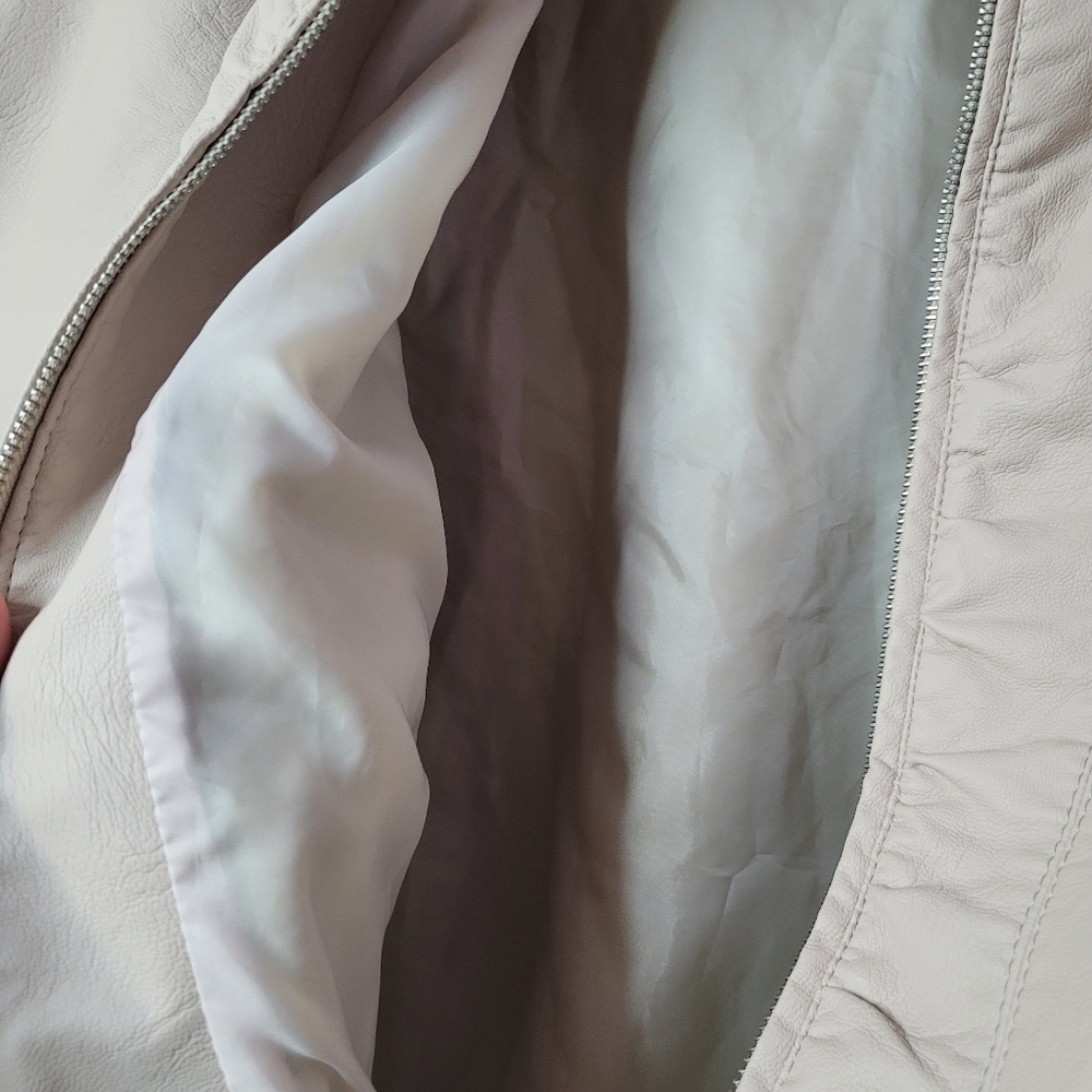 BACCINI 1XL Creame Faux Leather Jacket - Picture 5 of 7